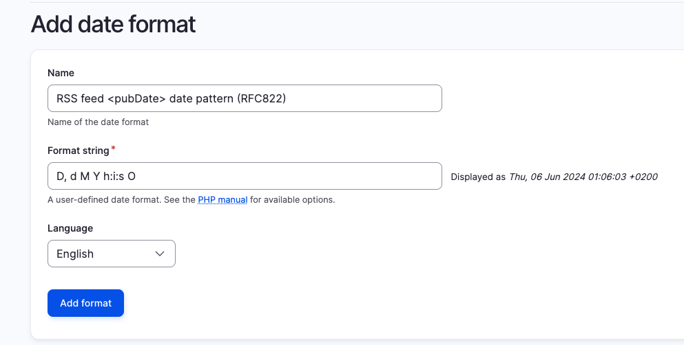 Sitebuilding date format 3