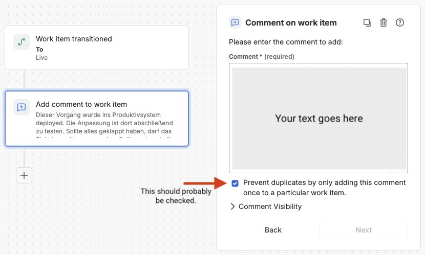 Jira automation: live tickets flow example