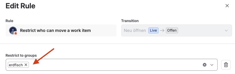 Jira: restrict transition to erdfisch group