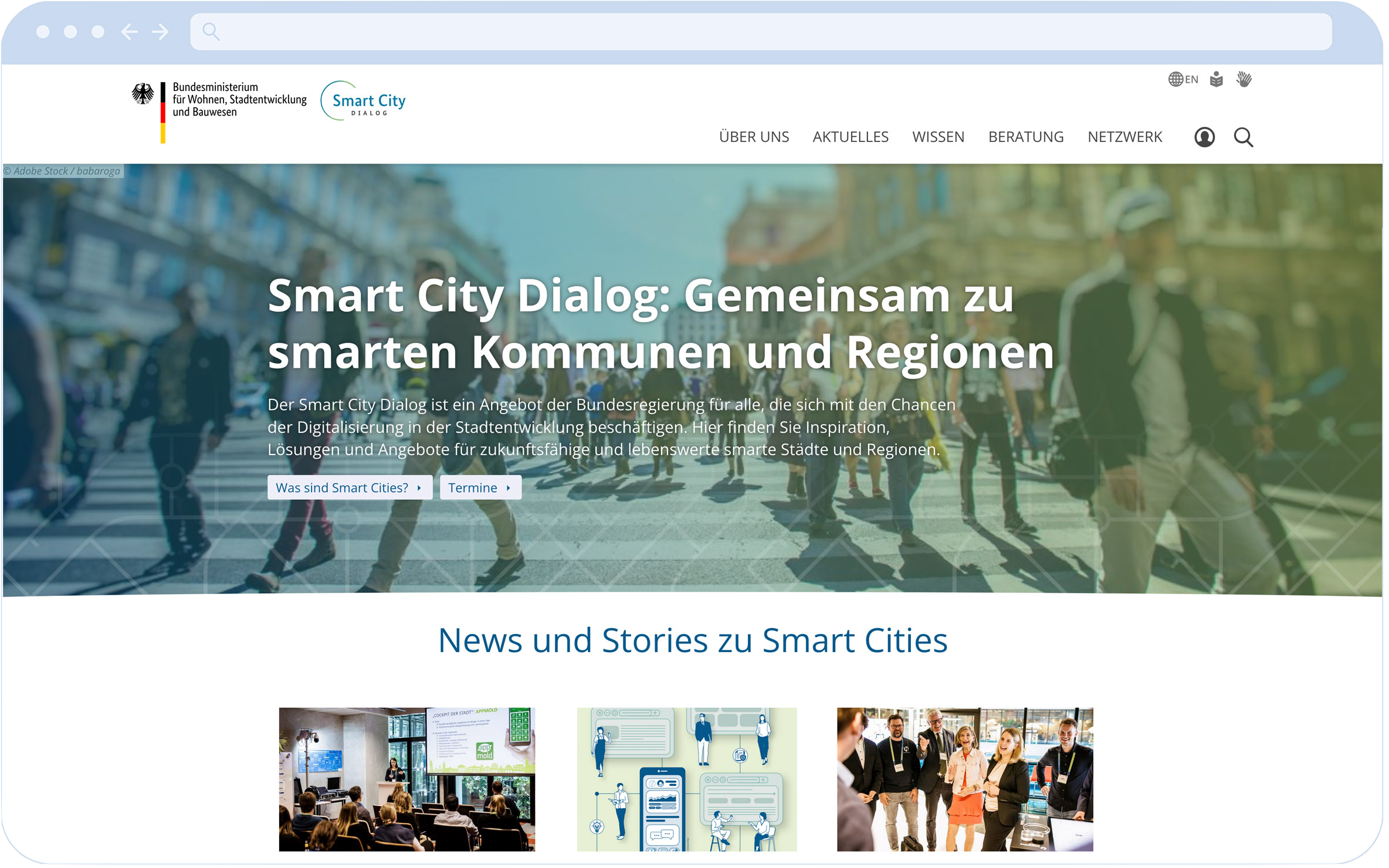 Referenz Smart City Dialogplattform: Hero Bild Startseite