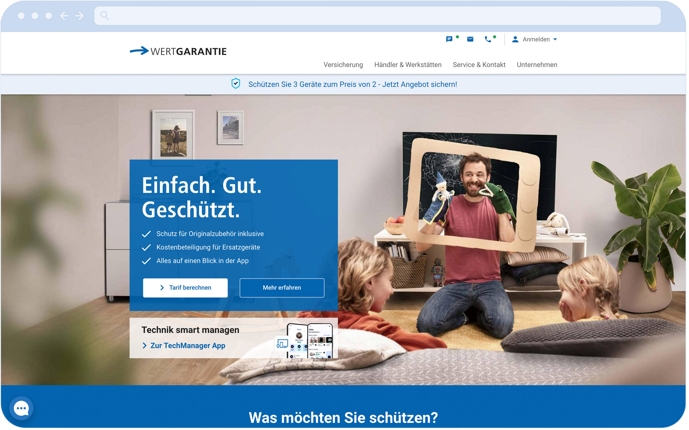 Referenz WERTGARANTIE SE Multisite Hero Bild, Startseite