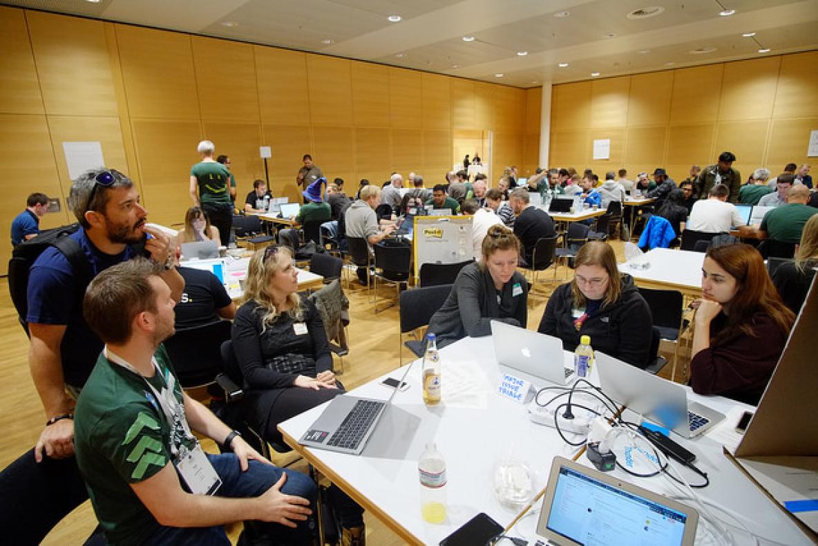 Table at Drupal coresprint
