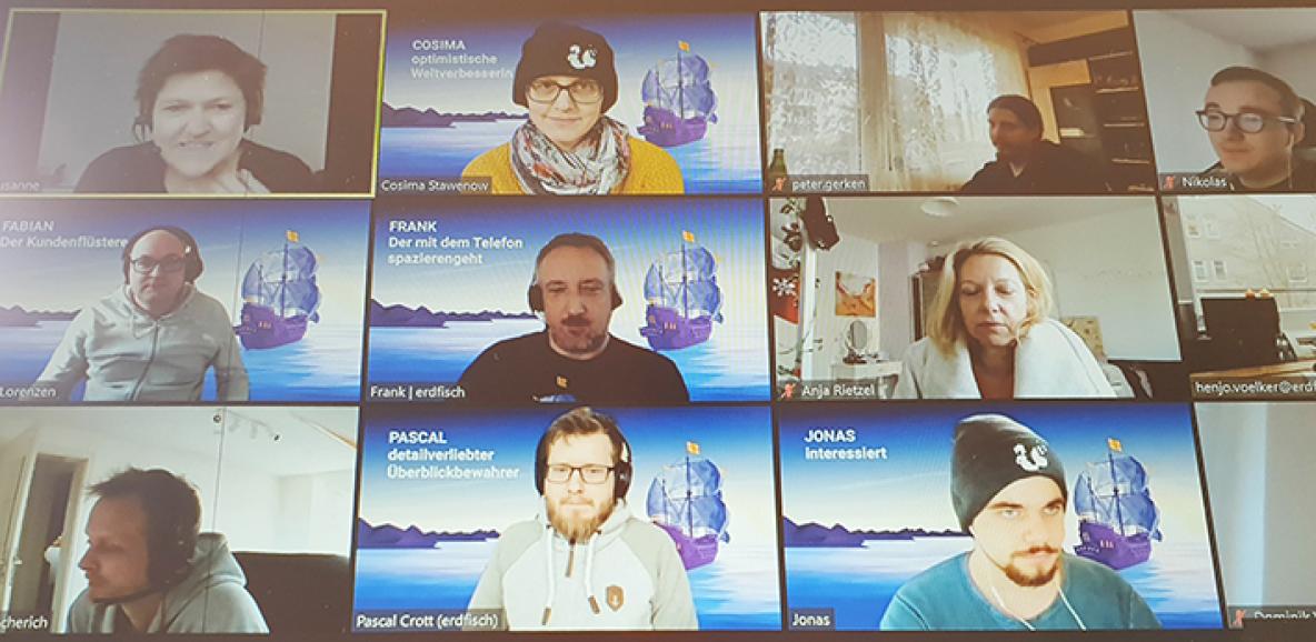Die Teilnehmer des erdfisch Remote Workshops 2020
