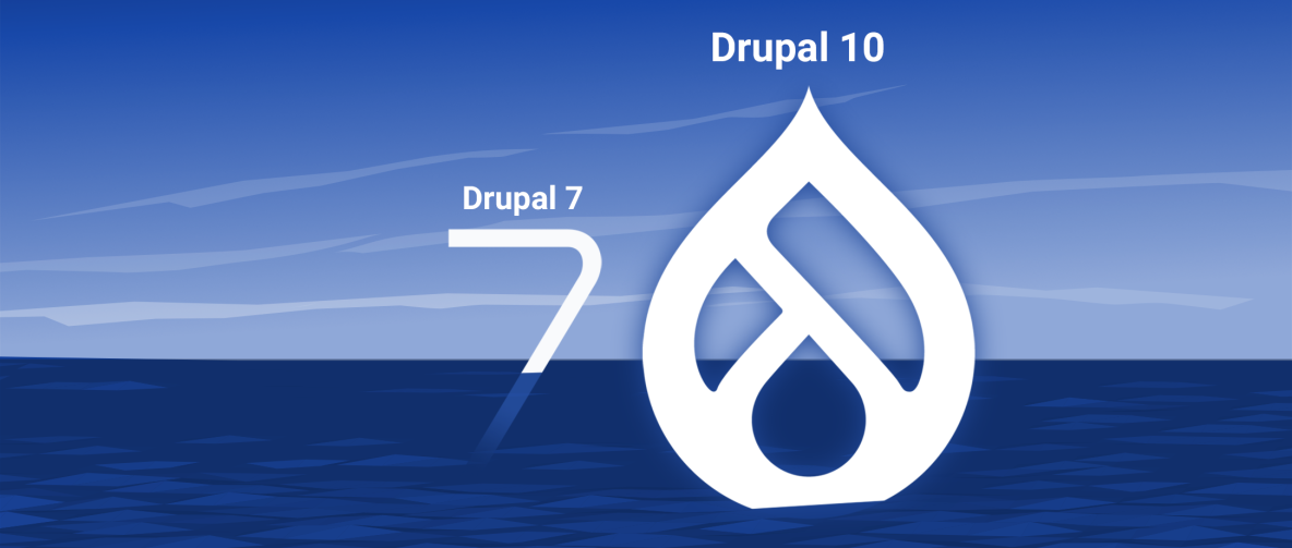 Drupal Logos vor einem Meereshorizont
