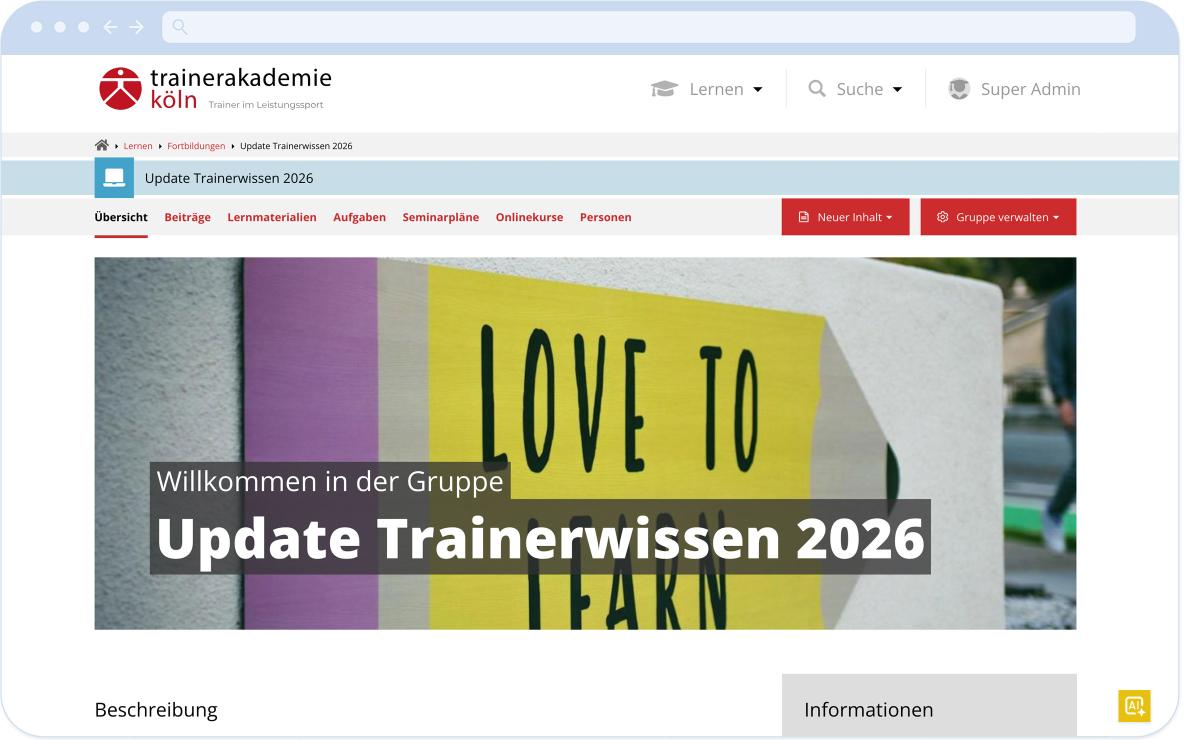Referenz Trainer Lernplattform Hero Bild