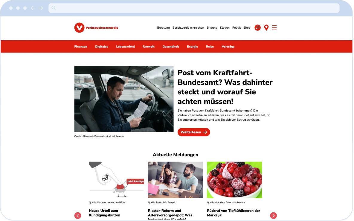Hero Image für die Referenz der Verbraucherzentralen